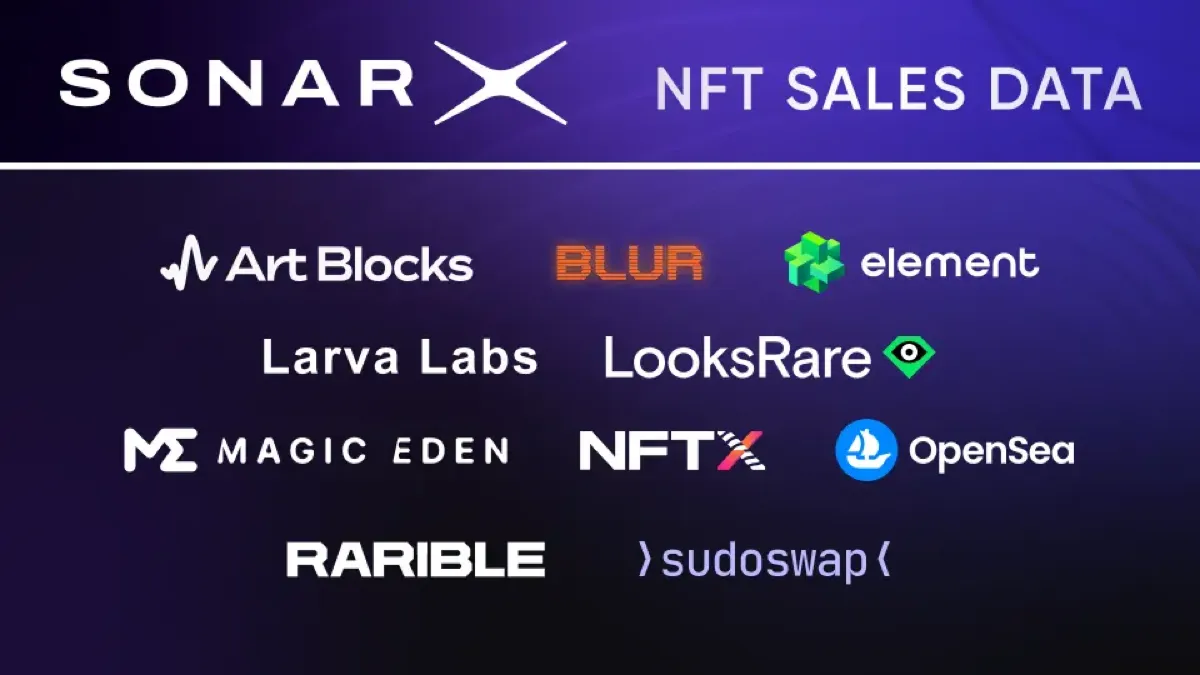 SonarX NFT Sales Data for Ethereum & Base